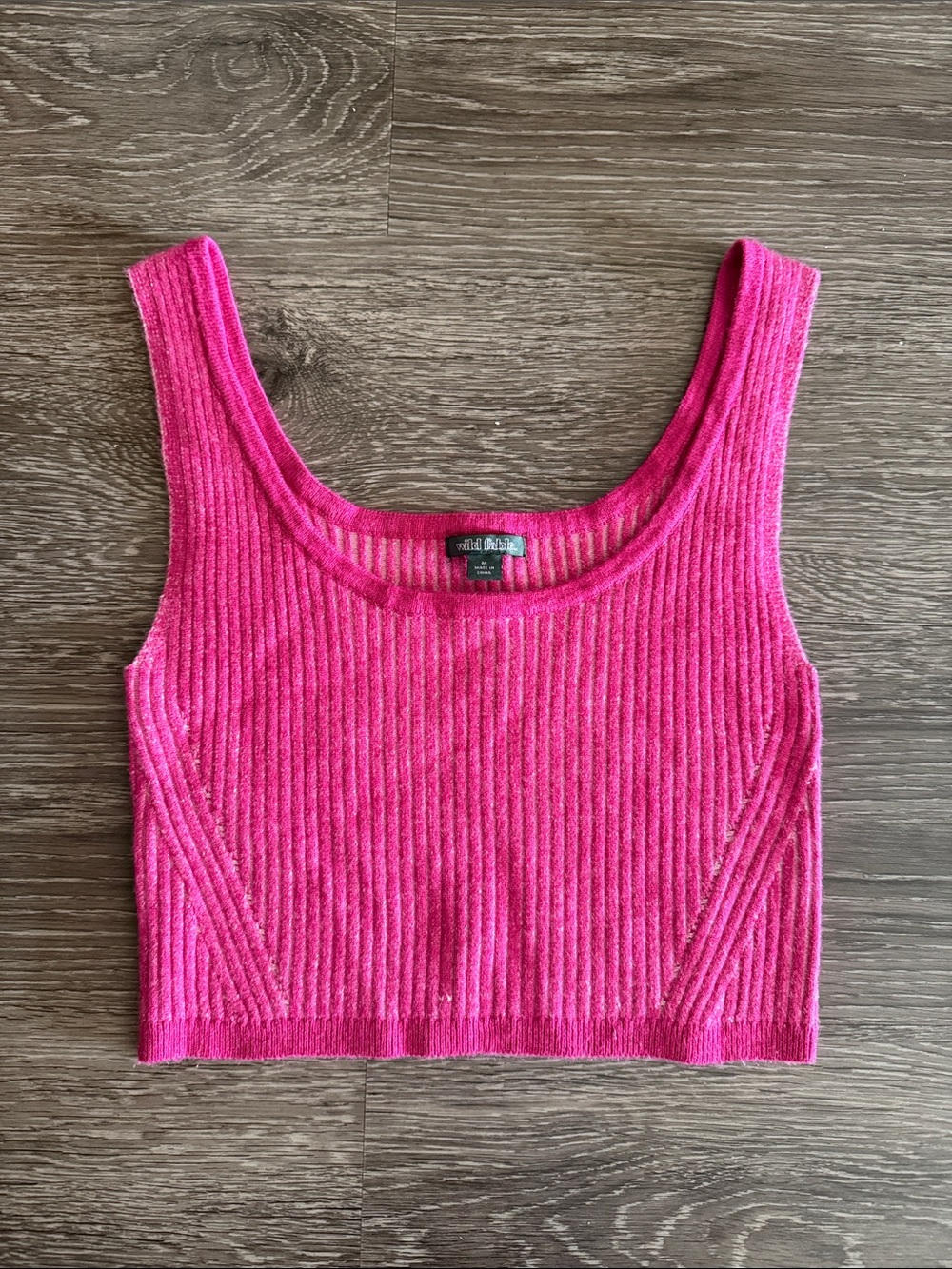 Wild Fable Hot Pink Ribbed Stretch Crop Tank